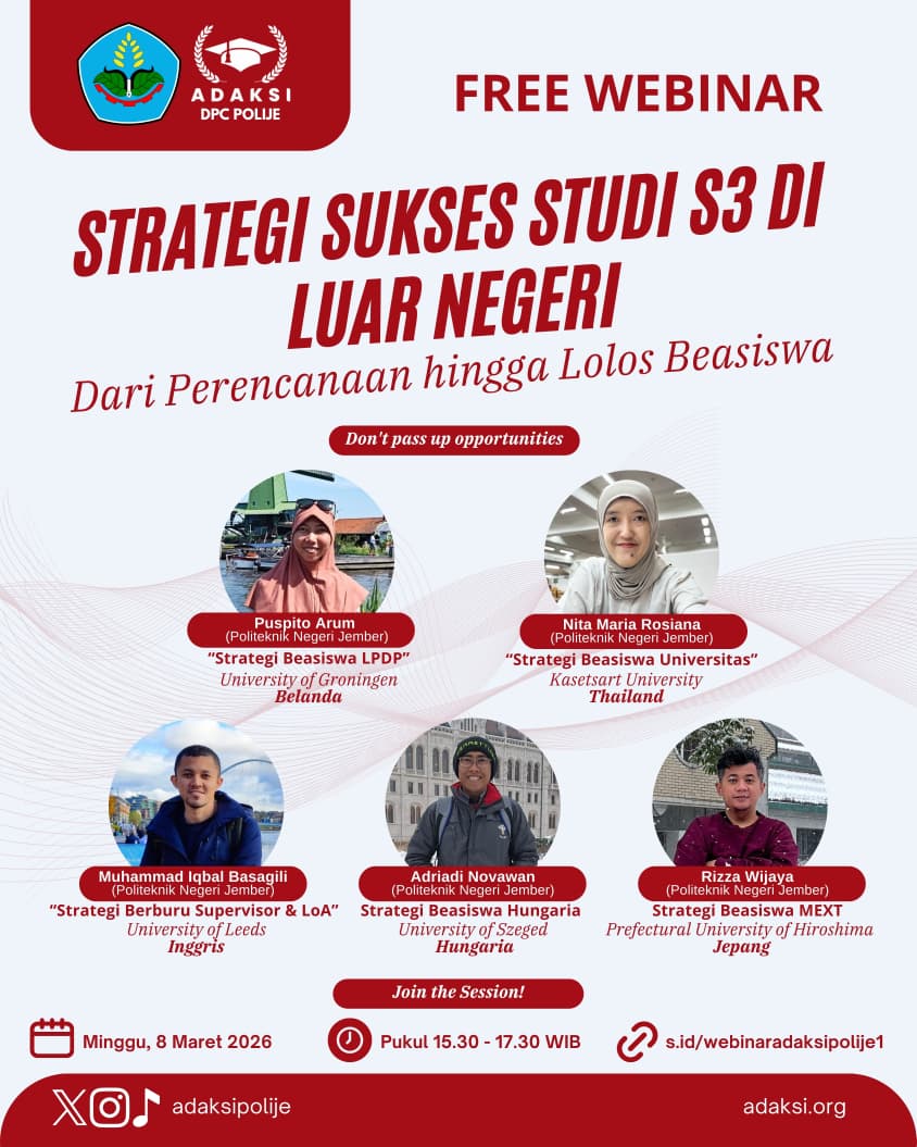DPC POLIJE PRESENT "STRATEGI SUKSES STUDI S3 DI LUAR NEGERI"