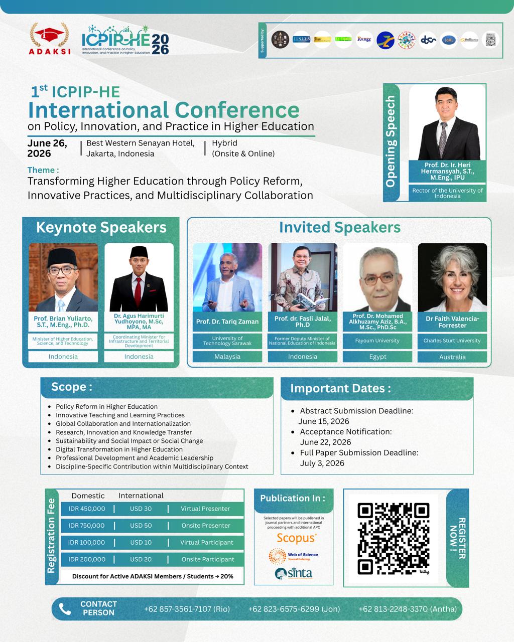 ADAKSI Proudly Present "International Conference on Policy, Innovation, and Practice in Higher Education"